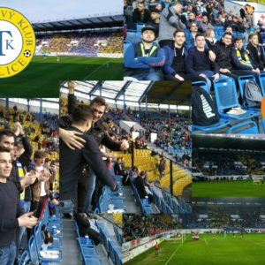 Gymnazisté na fotbalovém zápase