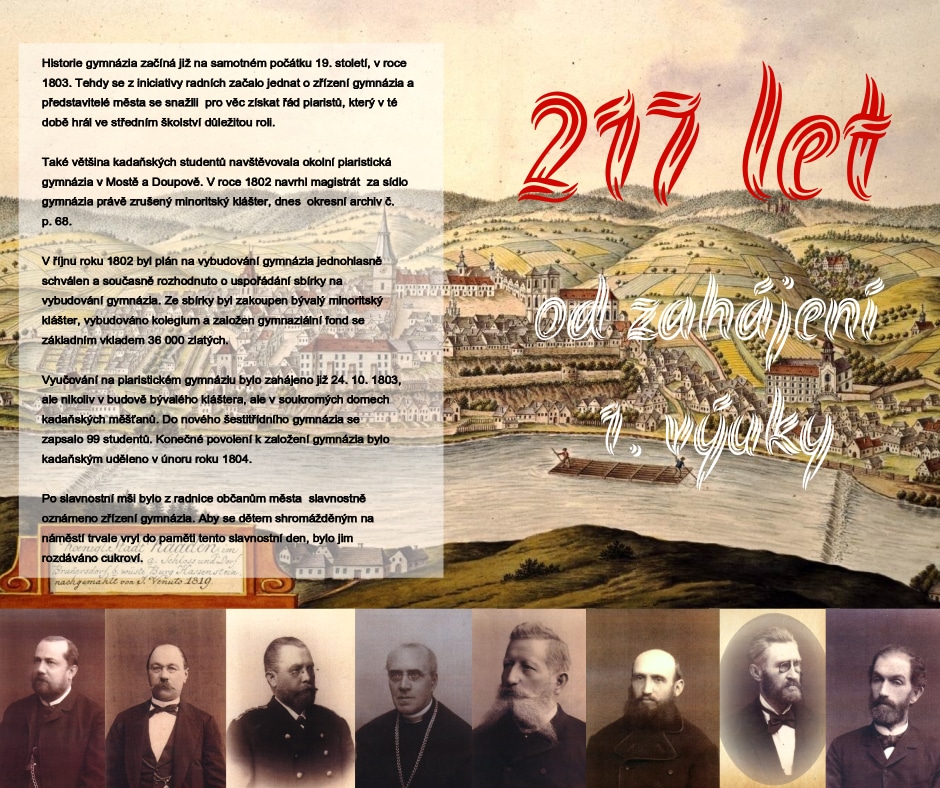 217 let od začátku výuky 217 let od začátku 1. vyučování na Gymnáziu v Kadani