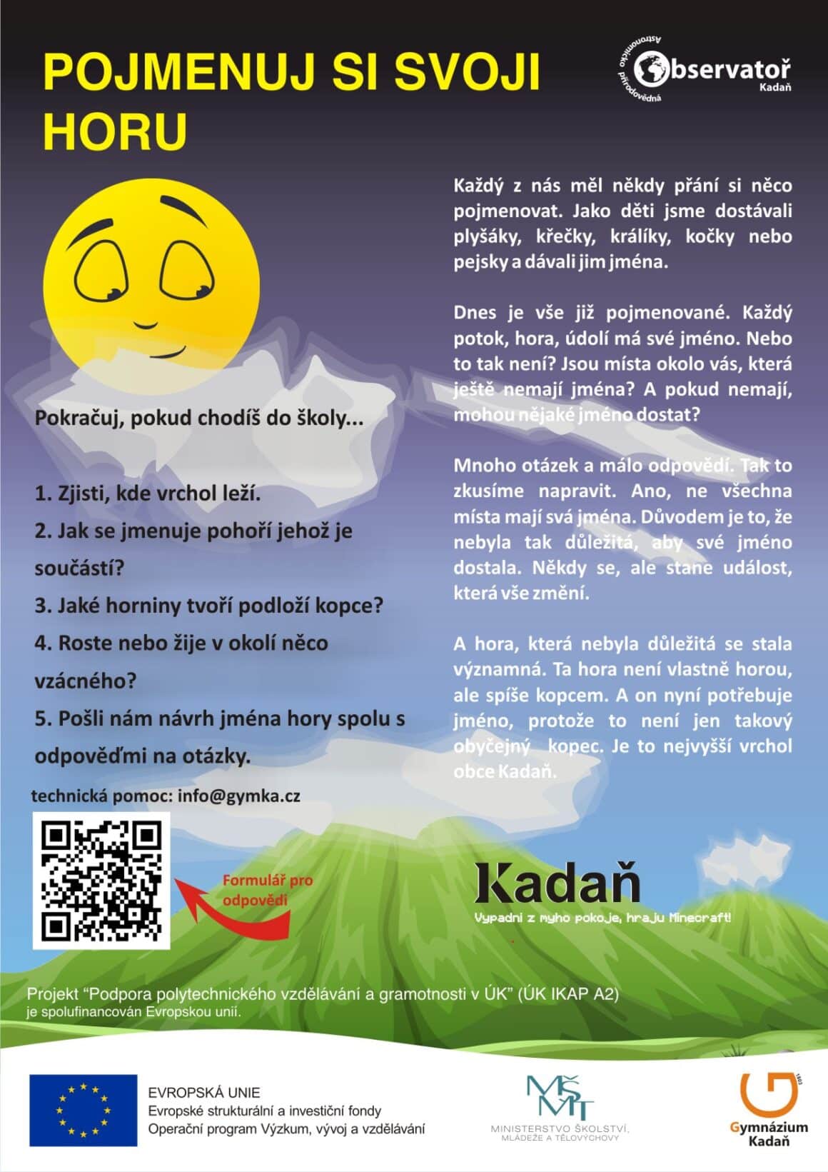 Pojmenuj si svoji horu