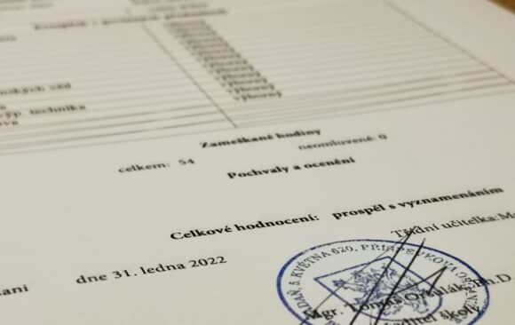 Výsledky v 1. pololetí školního roku 2021/2022