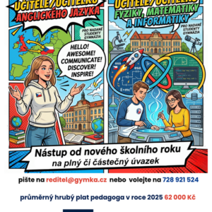Hledáme vás – výuka anglického jazyka, matematiky, fyziky či informatiky